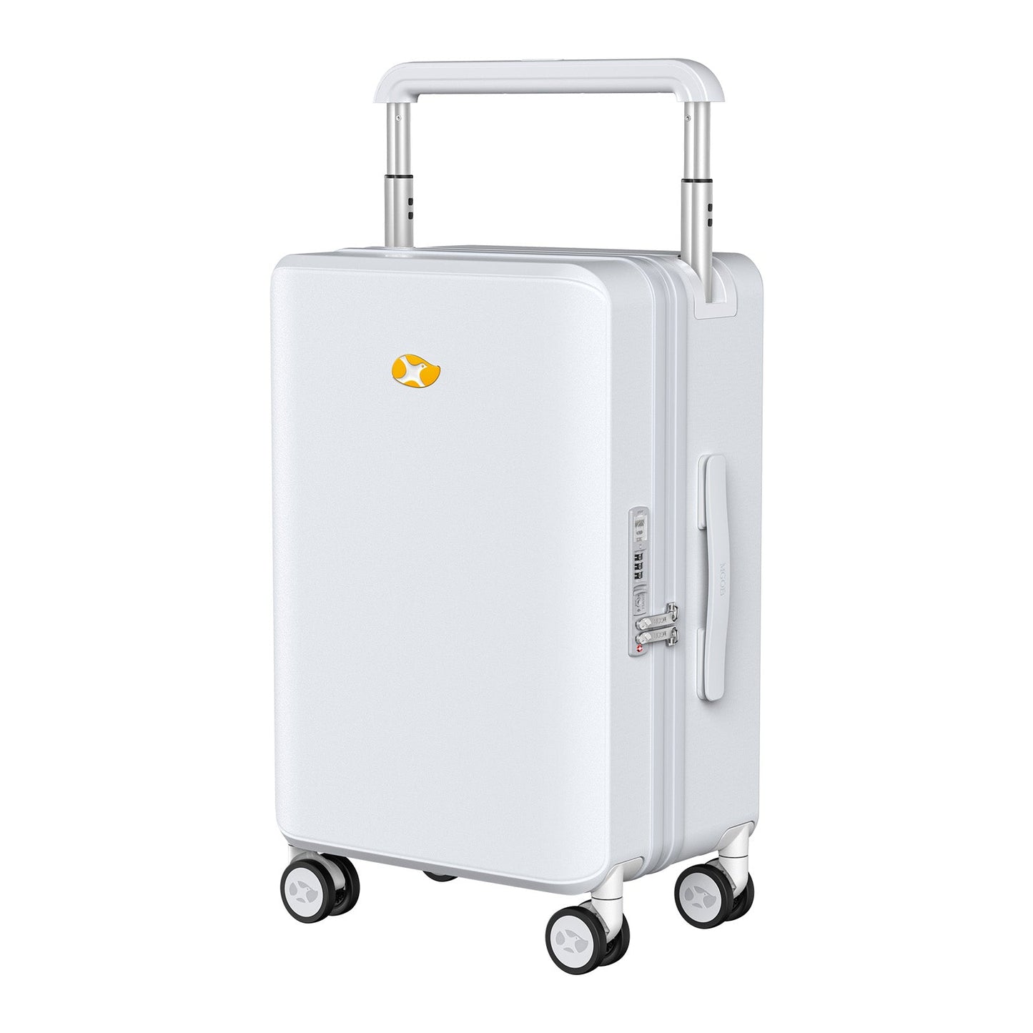 White Carry On Luggage - Hard Shell Cabin Suitcase | Travo One | 56 cm