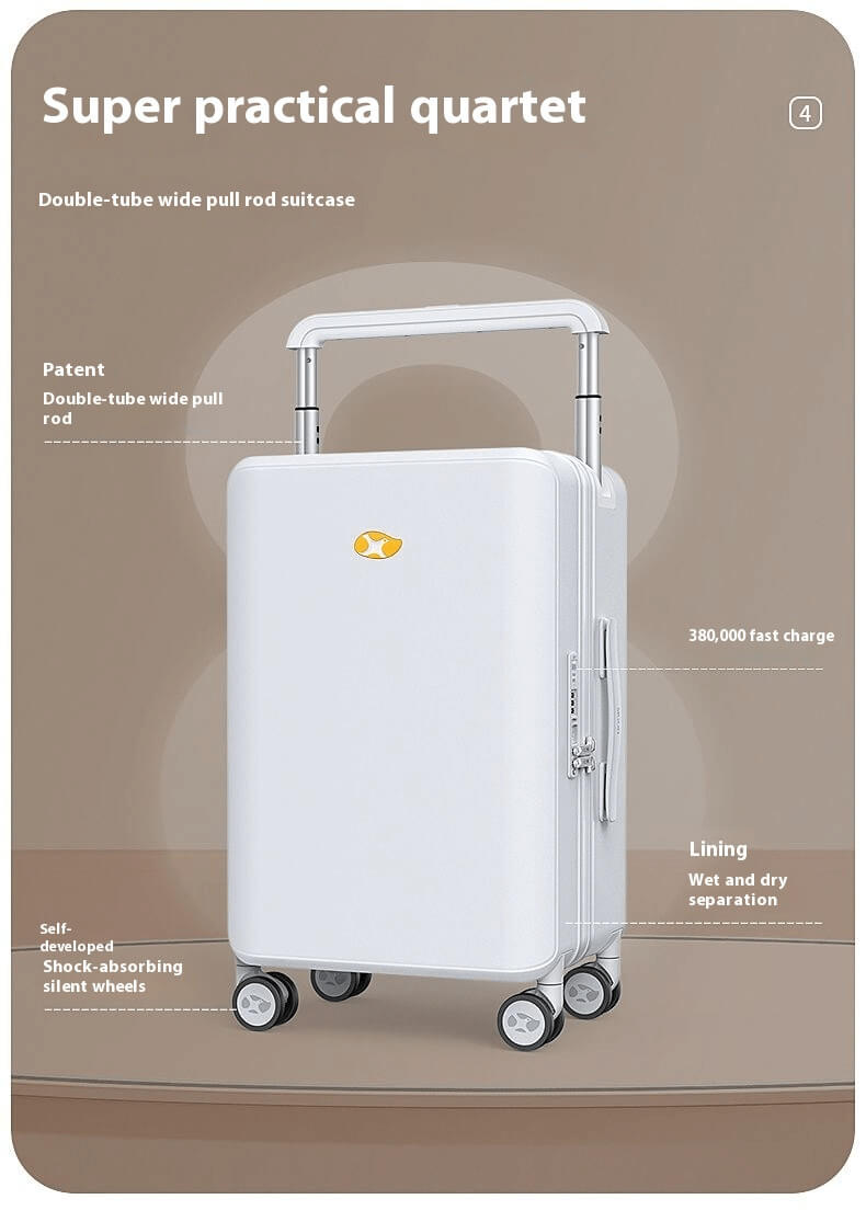 White Carry On Luggage - Hard Shell Cabin Suitcase | Travo One | 56 cm