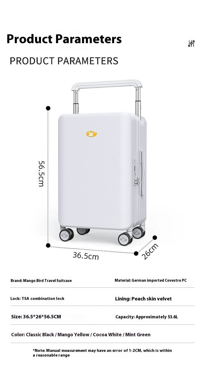 White Carry On Luggage - Hard Shell Cabin Suitcase | Travo One | 56 cm