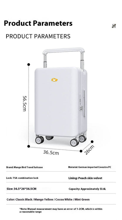 White Carry On Luggage - Hard Shell Cabin Suitcase | Travo One | 56 cm