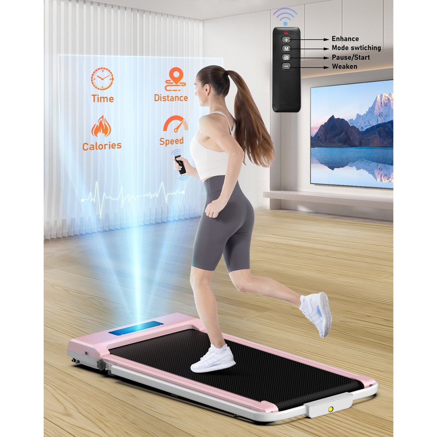 Foldable Walking Pad Treadmill Compact Flat