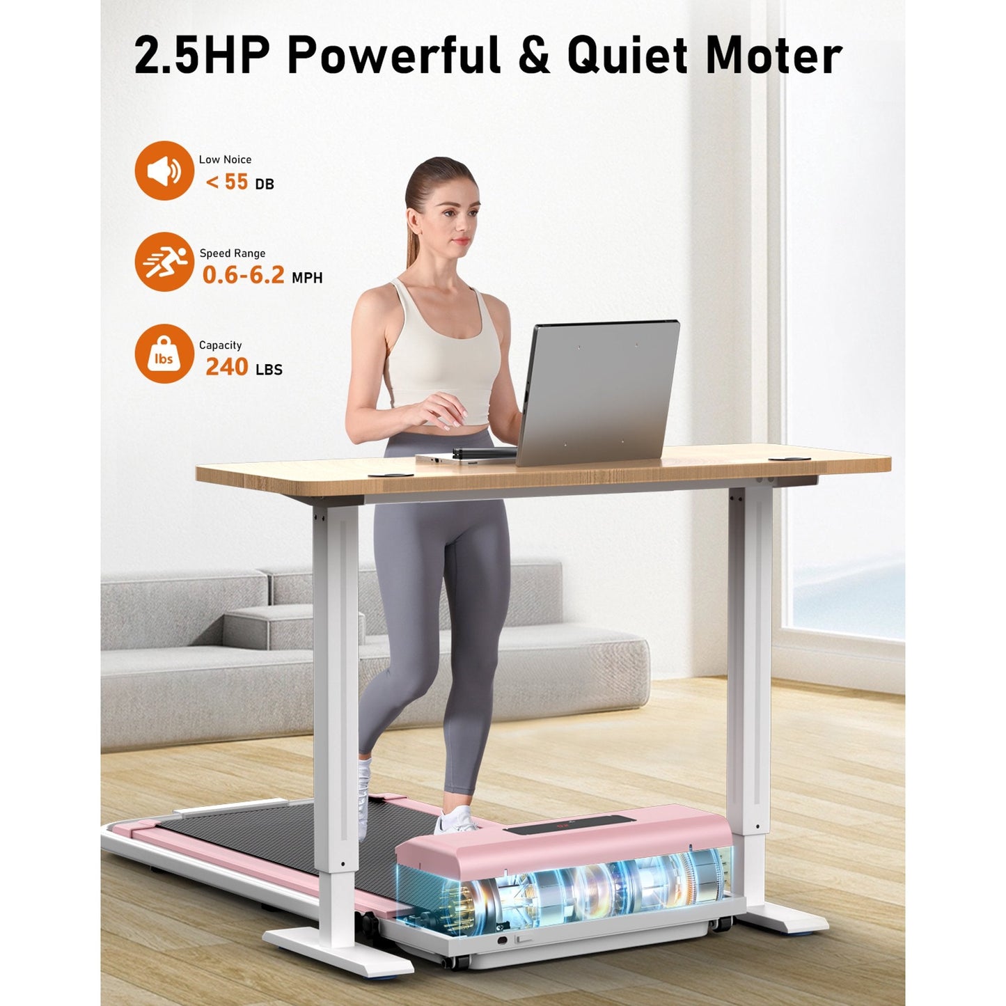 Foldable Walking Pad Treadmill Compact Flat