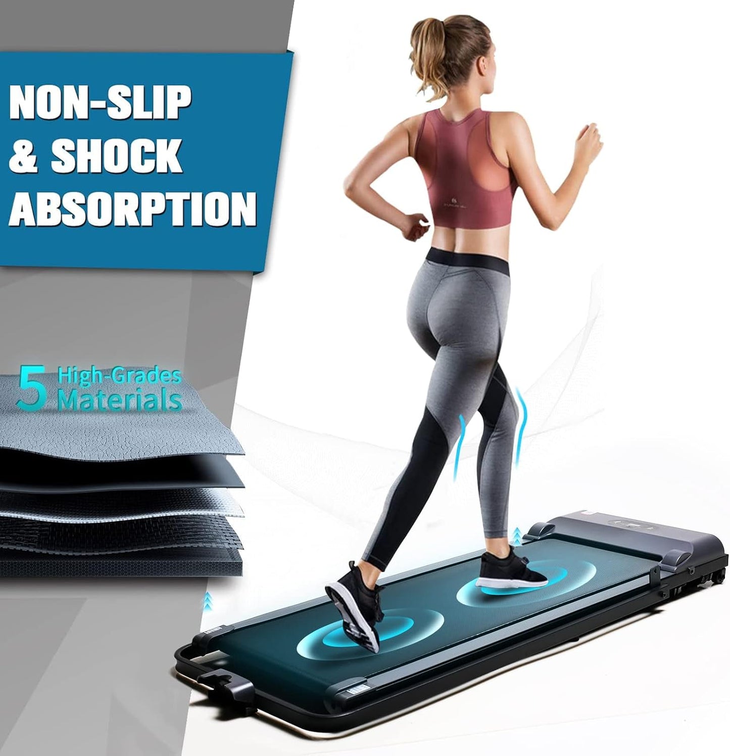 Foldable Walking Pad Treadmill Compact Flat