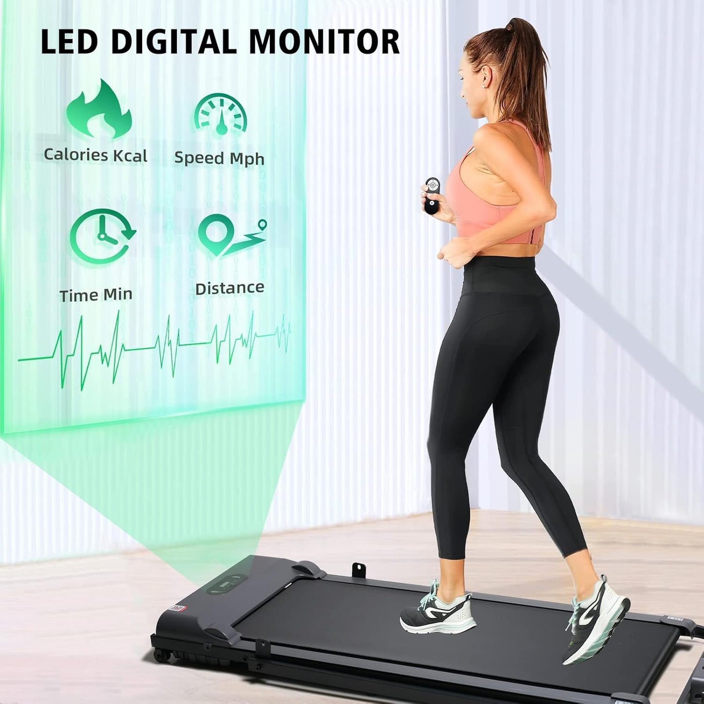 Foldable Walking Pad Treadmill Compact Flat