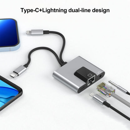 USB Type-C and Lightning to Ethernet Adapter Hub