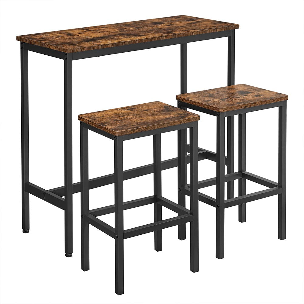 Dining table set with two stools