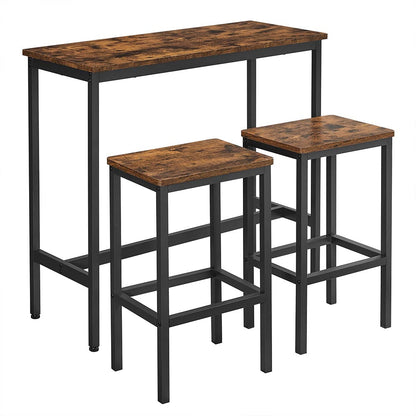 Dining table set with two stools