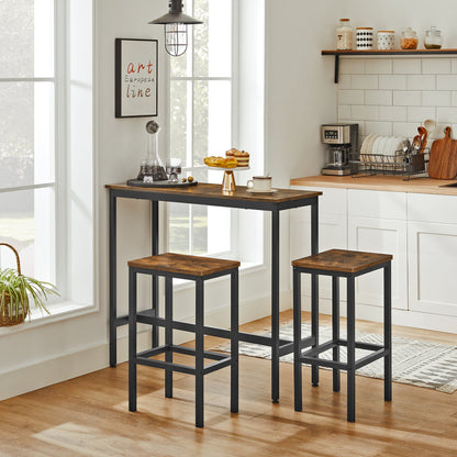 Black steel frame dining table