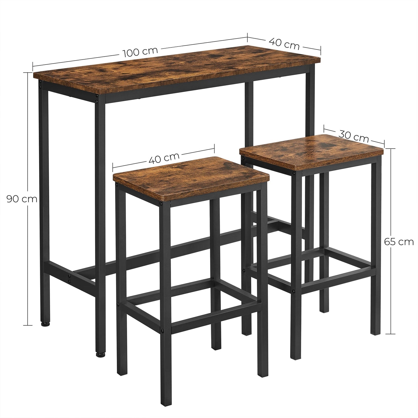 Rustic brown bar table