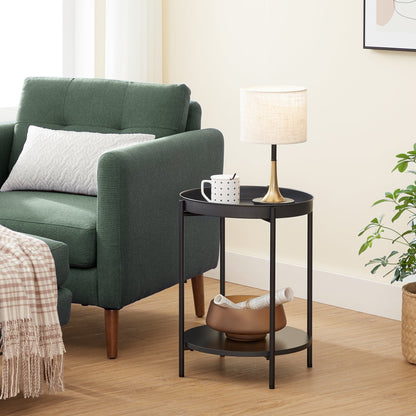 VASAGLE Bed Side Tables End Table Black