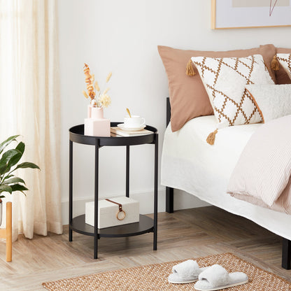 VASAGLE Bed Side Tables End Table Black