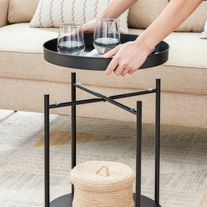 VASAGLE Bed Side Tables End Table Black