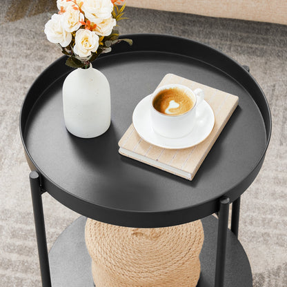 VASAGLE Bed Side Tables End Table Black