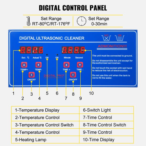 22L Ultrasonic Cleaner Stainless Steel with Digital Timer - The Shopsite