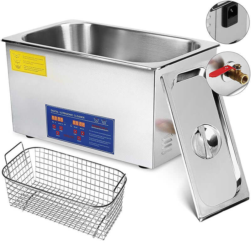 Ultrasonic cleaner lid with handle