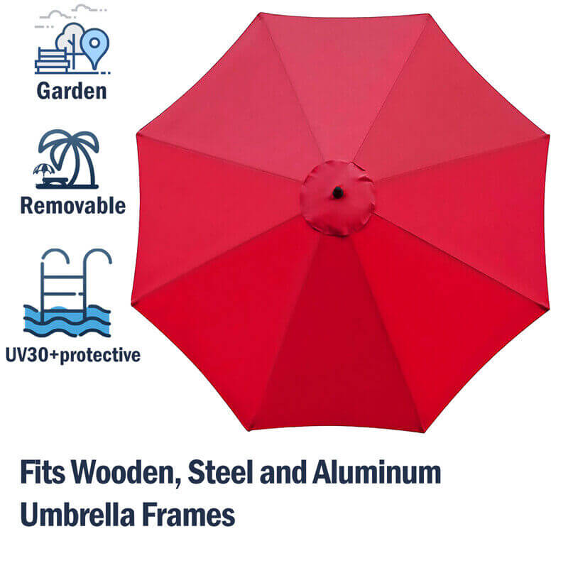 3M Parasol Replacement Cloth Round Garden Umbrella Cover For 8-Arm - The Shopsite