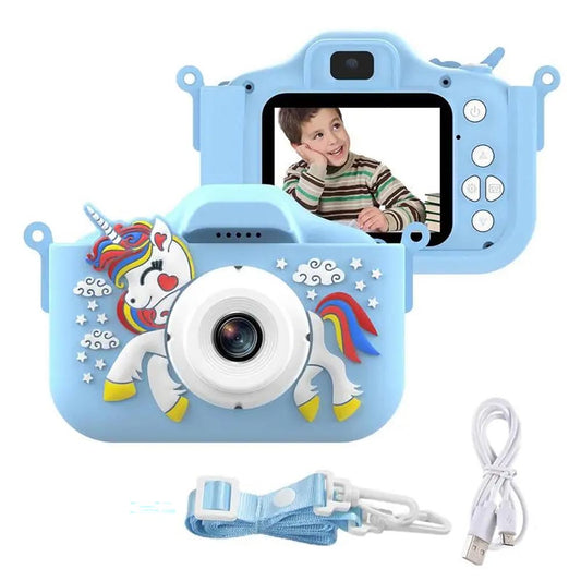 Blue unicorn kids camera