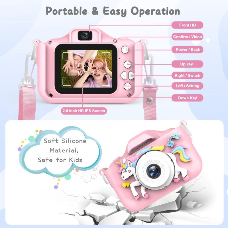 Kids camera with hd screen