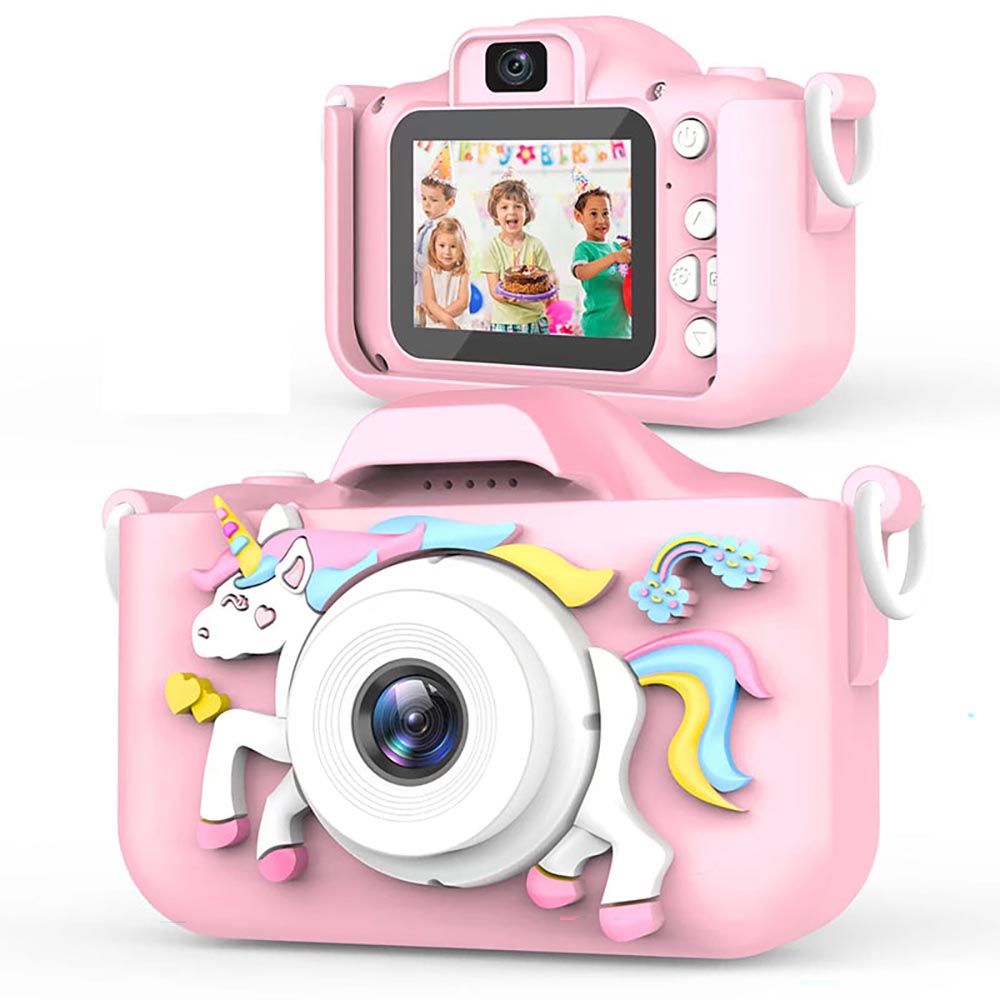 Pink unicorn kids camera