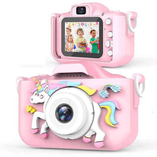 Pink unicorn kids camera