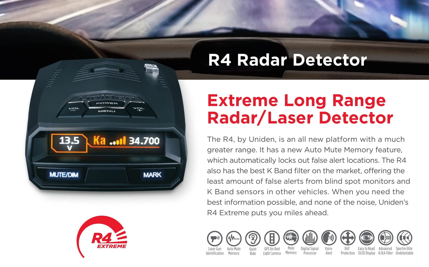 Uniden R4 Extreme Radar Detector
