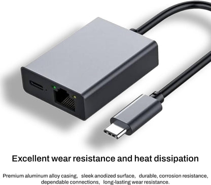 USB-C to Ethernet + Charge Adapter 100W