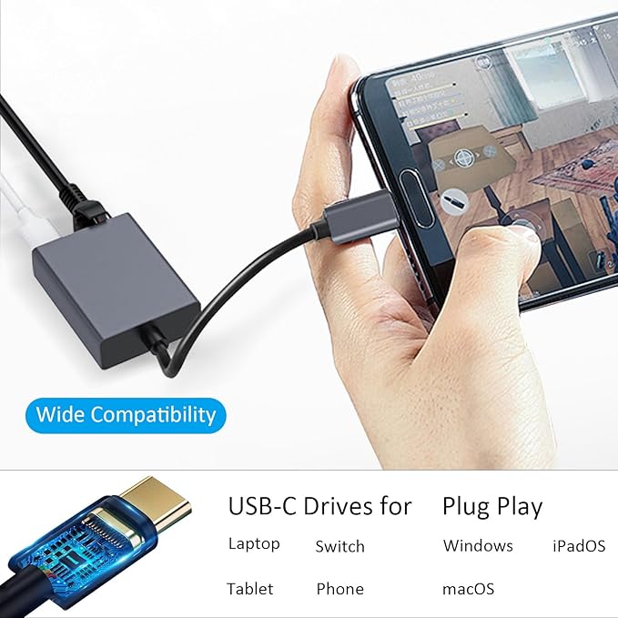 USB-C to Ethernet + Charge Adapter 100W