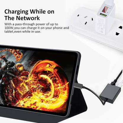 USB-C to Ethernet + Charge Adapter 100W