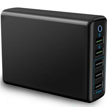 5 port usb charger black