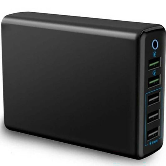 5 port usb charger black