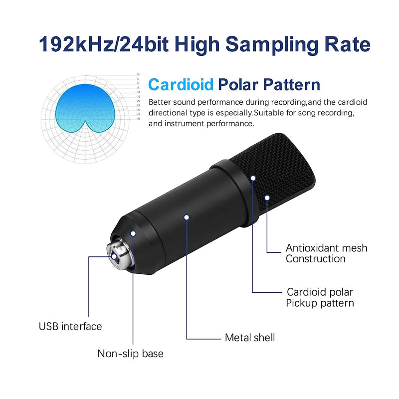 Usb Condenser Microphone Mic With Stand - The Shopsite