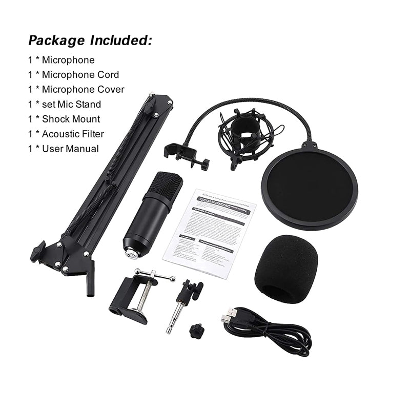 Usb Condenser Microphone Mic With Stand - The Shopsite