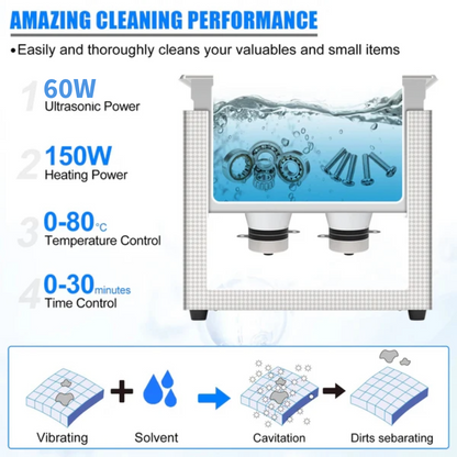 Ultrasonic Cleaner 1.3L Heated Ultrasonic