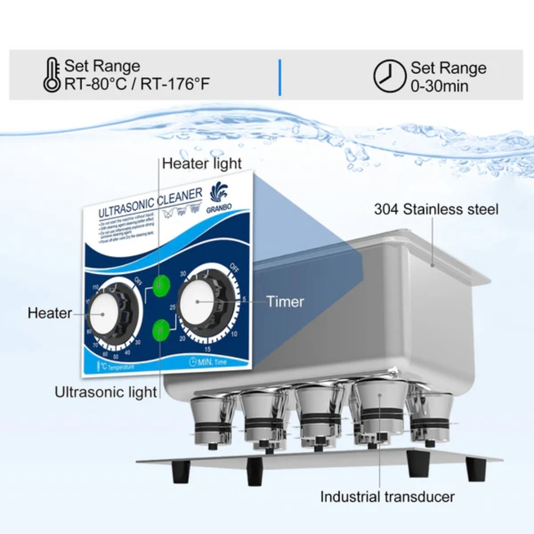 Ultrasonic Cleaner 1.3L Heated Ultrasonic