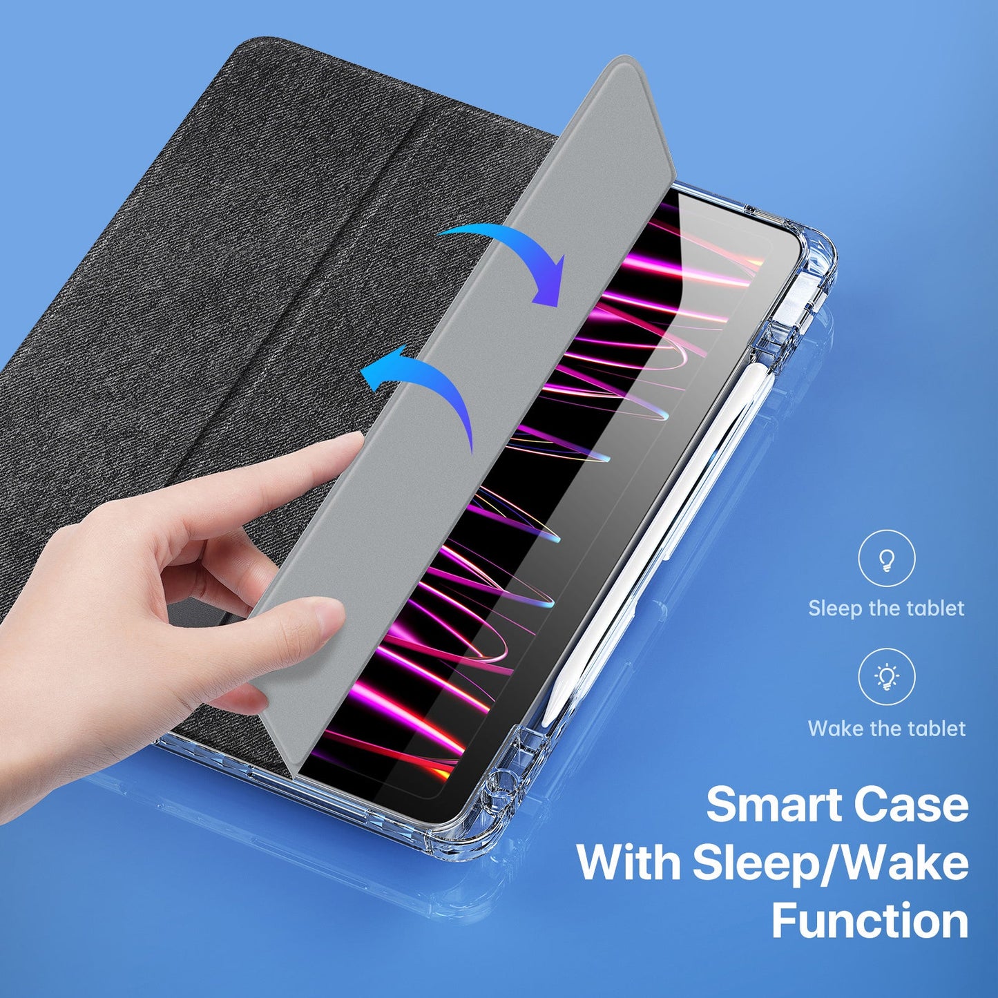 Case Cover for iPad Pro 11  2024 2025  With Pencil Holder Auto Sleep Wake