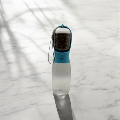 2 in 1 Portable Pet Bowl Bottle With Food Compartment