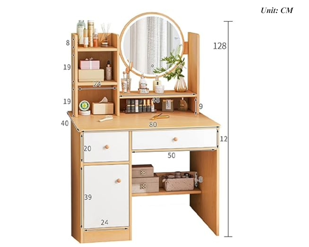 Dressing table with LED Mirror