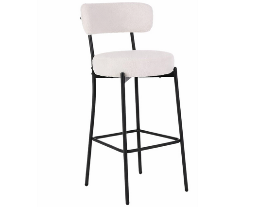 Bar Stool Boucle Fabric Counter Bar Stools