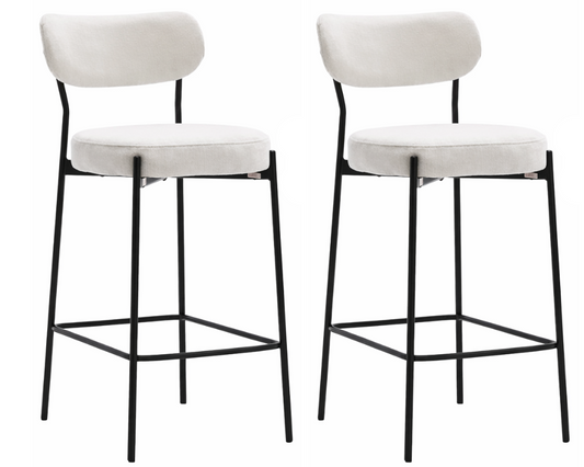 Set of 2 Bar Stools Counter Bar Stool