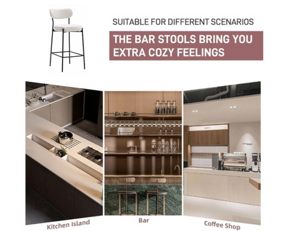 Set of 2 Bar Stools Counter Bar Stool