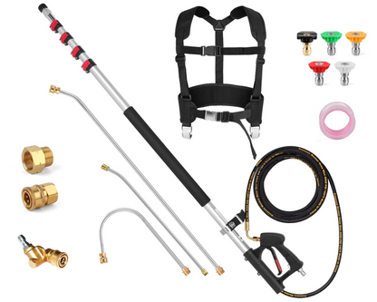 Telescoping Pressure Washer 7.3m Pole with Harness