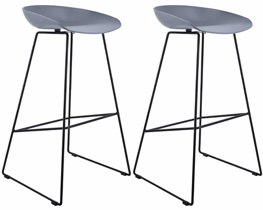 Set of 2 Modern Scandinavian Bar Stool Metal Leg BarStool