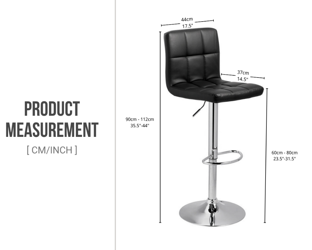 Bar Stool Height Adjustable Bar Stool Set of 2pcs