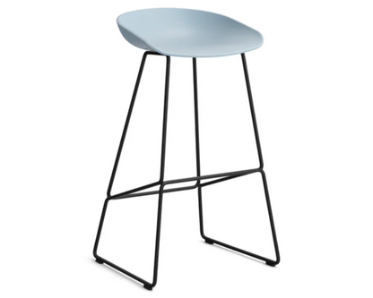 Modern Scandinavian Bar Stool Metal Leg BarStool (Slate Blue)