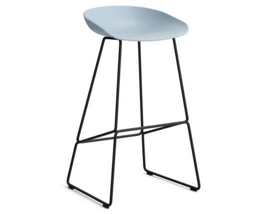 Modern Scandinavian Bar Stool Metal Leg BarStool (Slate Blue)