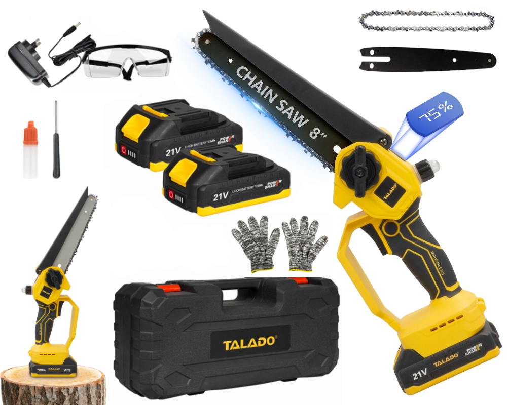 Mini Chain saw Cordless Power Chain Saws 8" with Extension Pole & Battery System