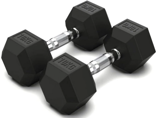 Dumbbell Set - 2 x 10kg Hex Weights