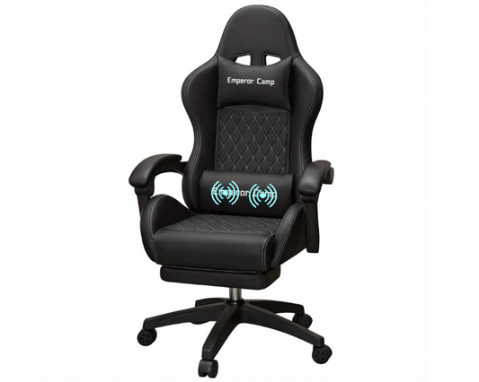 Ergonomic Office Chair with Massager and Footrest Gaming Racing Chair