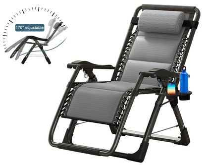 Heavy Duty Folding Zero Gravity Chair Camping Chair Reclining Beach Chair