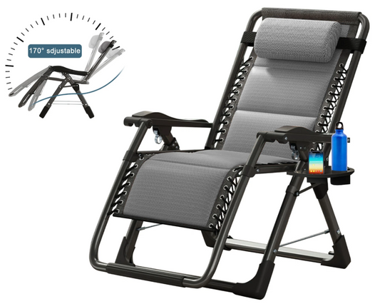 Heavy Duty Folding Zero Gravity Chair Camping Chair Reclining Beach Chair